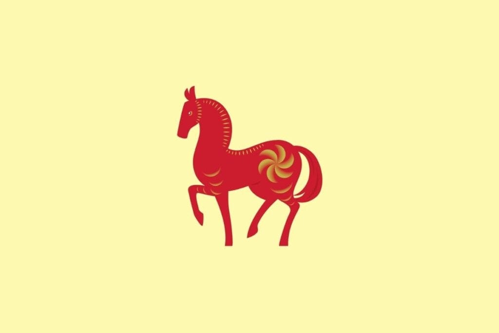 Ilustração de um cavalo em um fundo amarelo