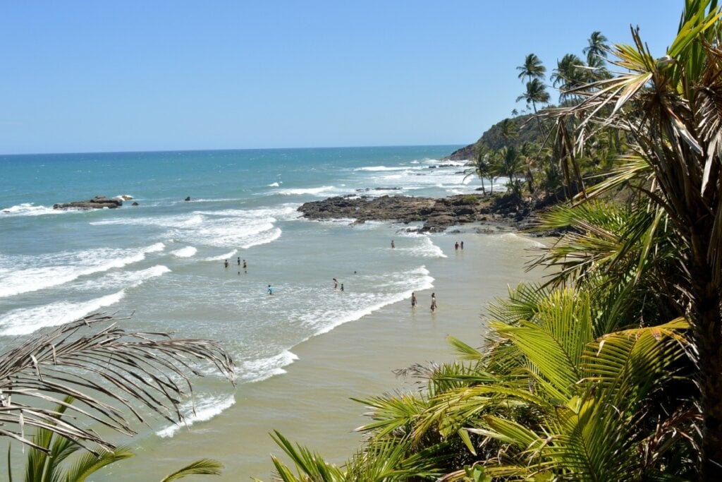 Vista aérea da praia de Havaizinho em Itacaré 