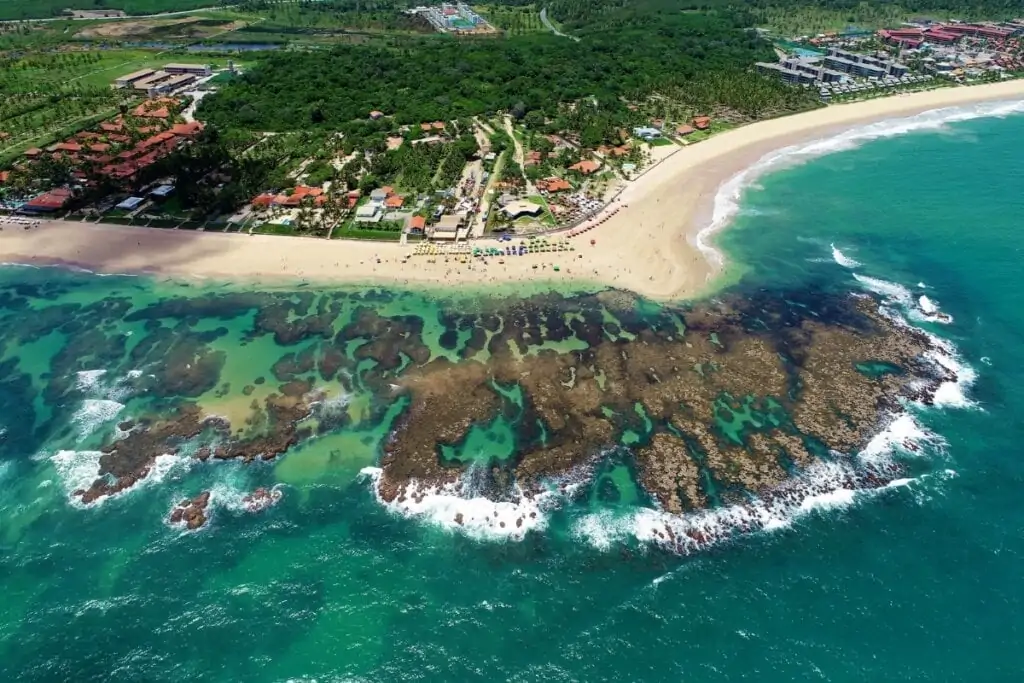 Vista aérea da Praia do Cupe em Porto de Galinhas 