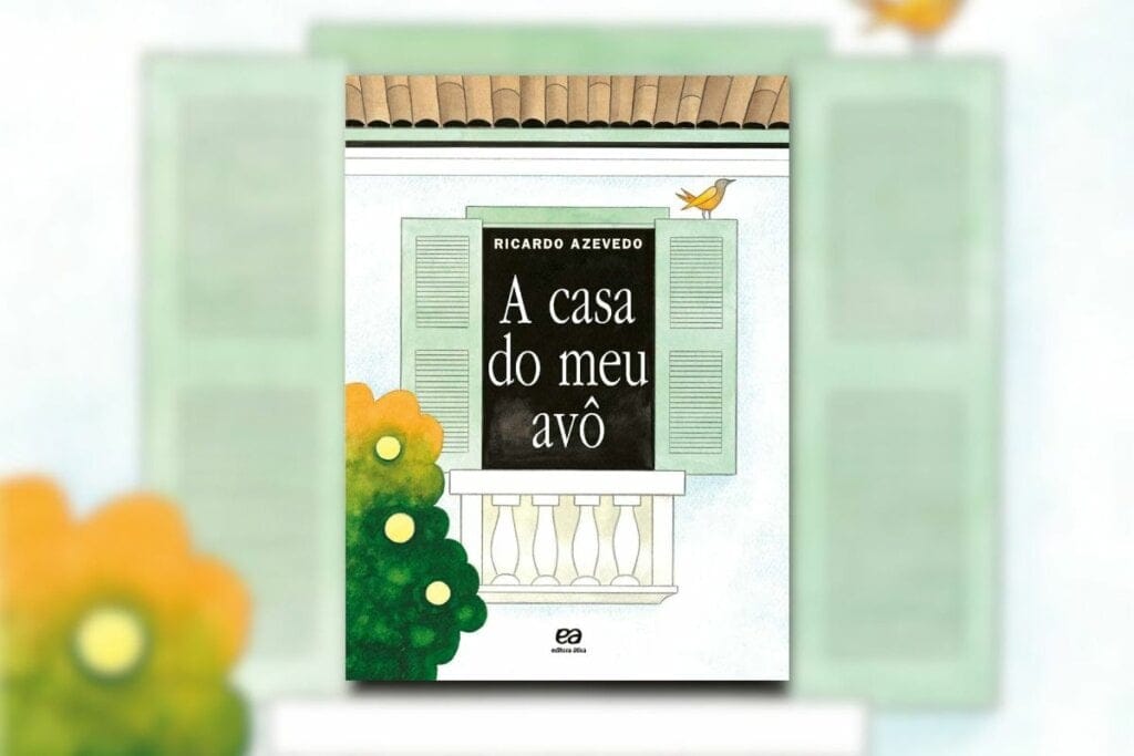 Capa do livro "A casa do meu avô" com a ilustração de uma janela