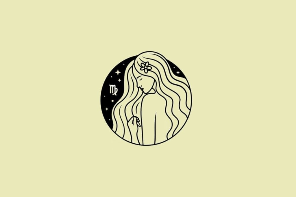 Ilustração do signo de Virgem em um fundo creme