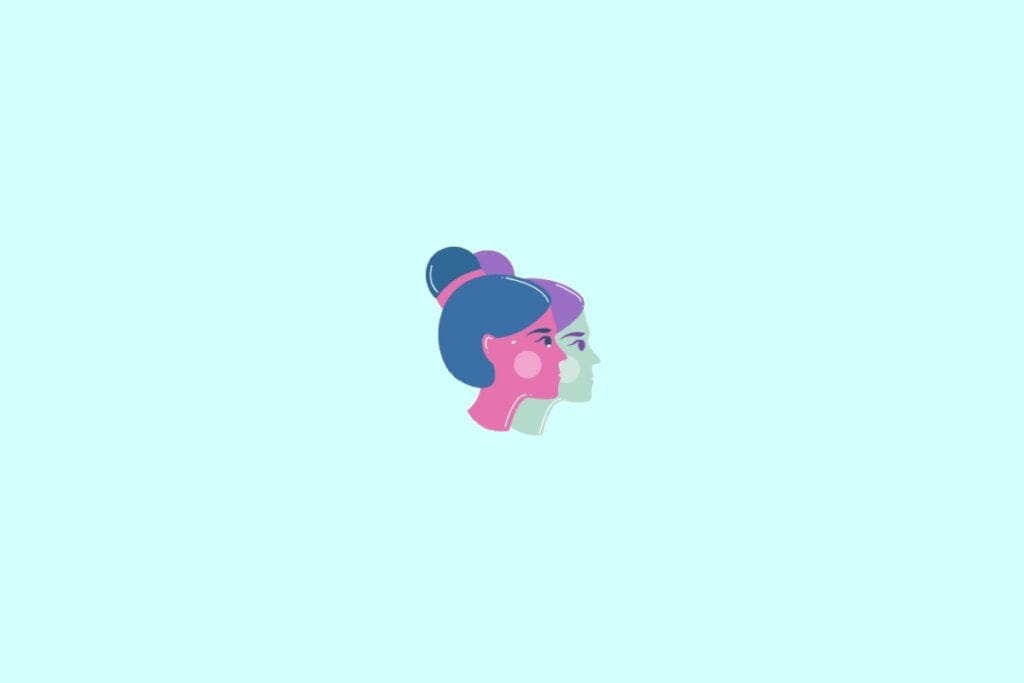 Ilustração do signo de gêmeos em um fundo verde-claro