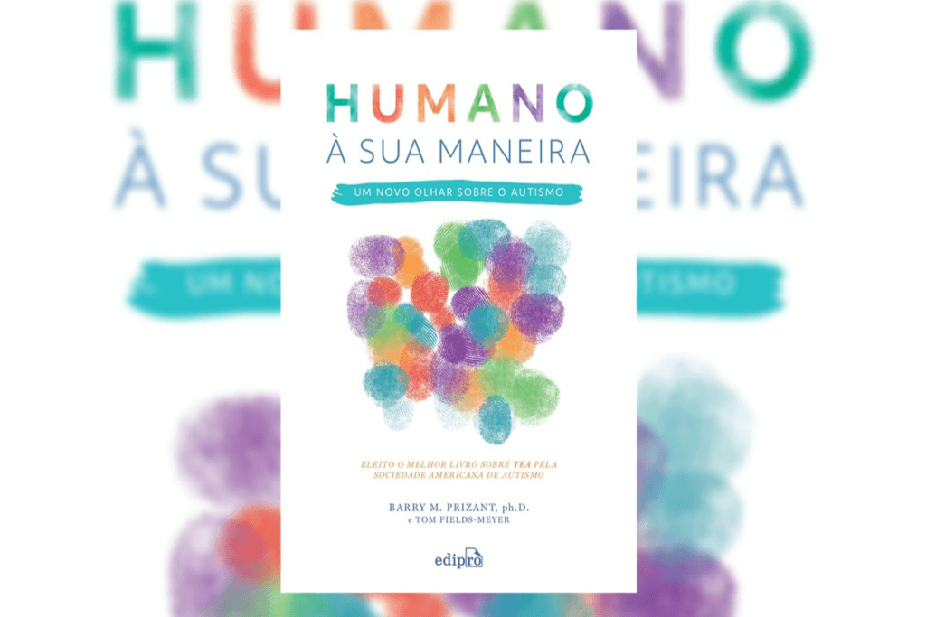 Capa de livro branca com o título e nome do autor escrito em diversas cores e com um desenho abstrato formado por digitais coloridas