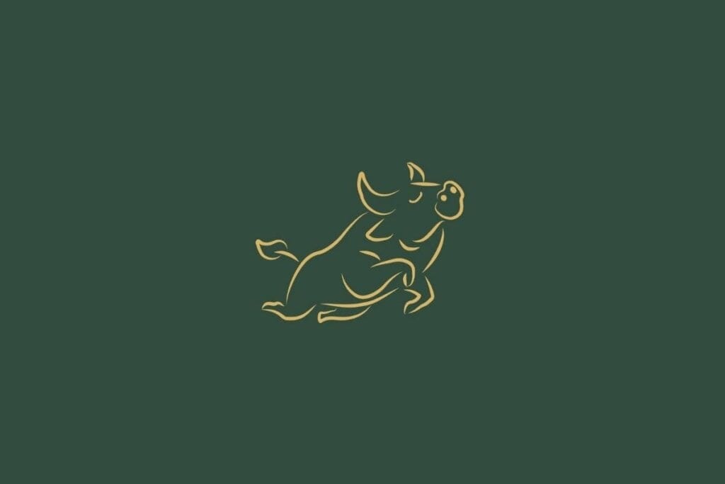 Ilustração de um búfalo em um fundo verde-escuro