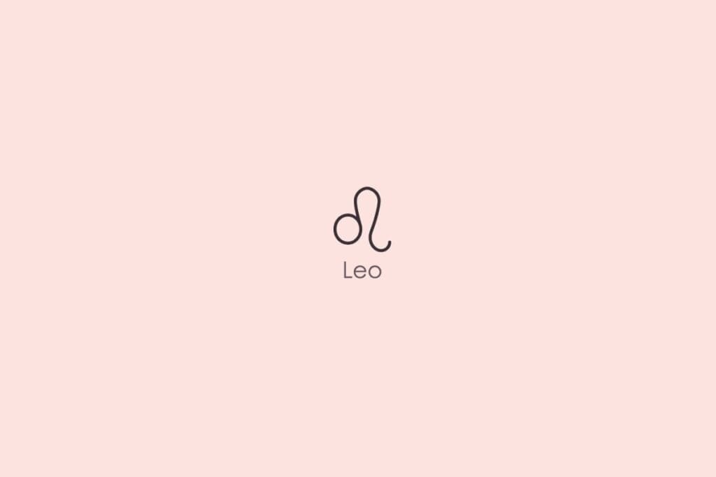 Ilustração do signo de leão em um fundo vermelho-claro