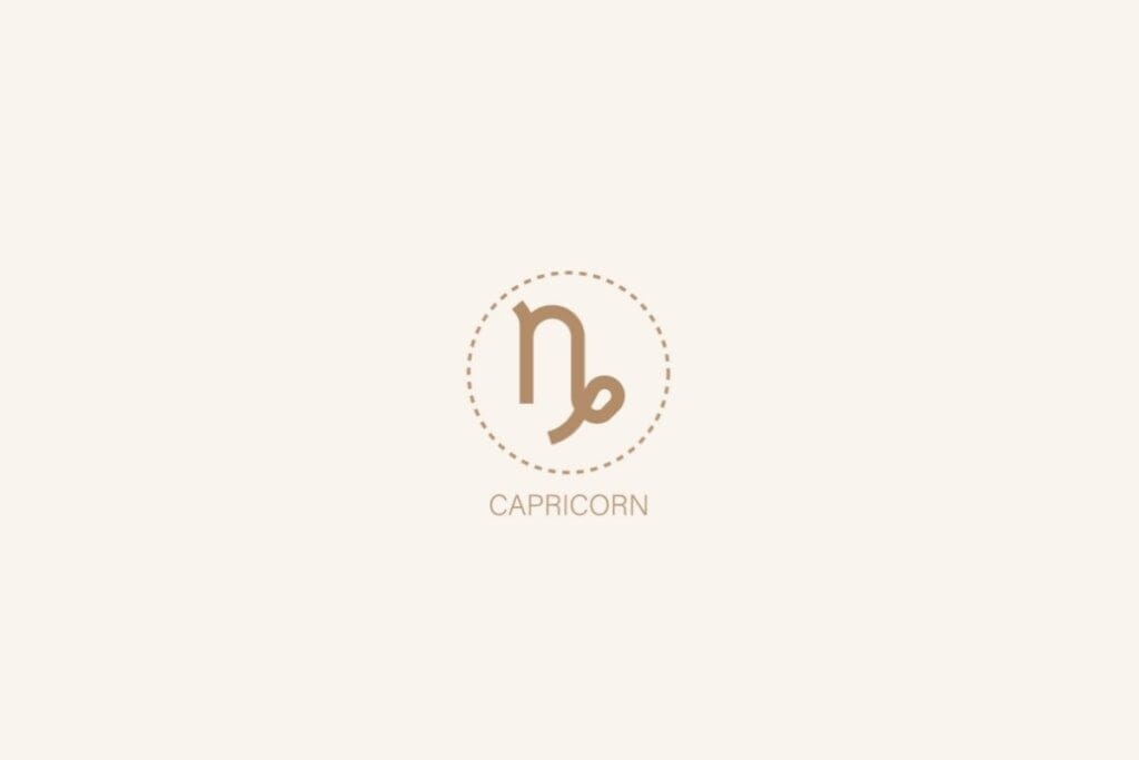 Ilustração do signo de capricórnio em um fundo bege