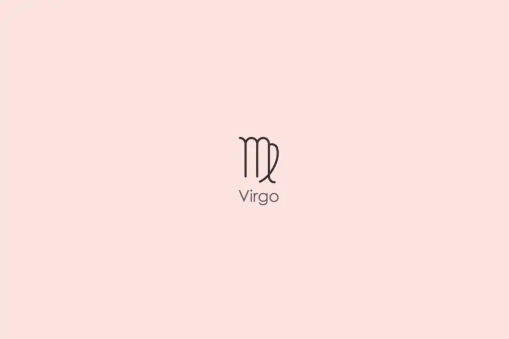 Ilustração do signo de virgem em um fundo vermelho-claro