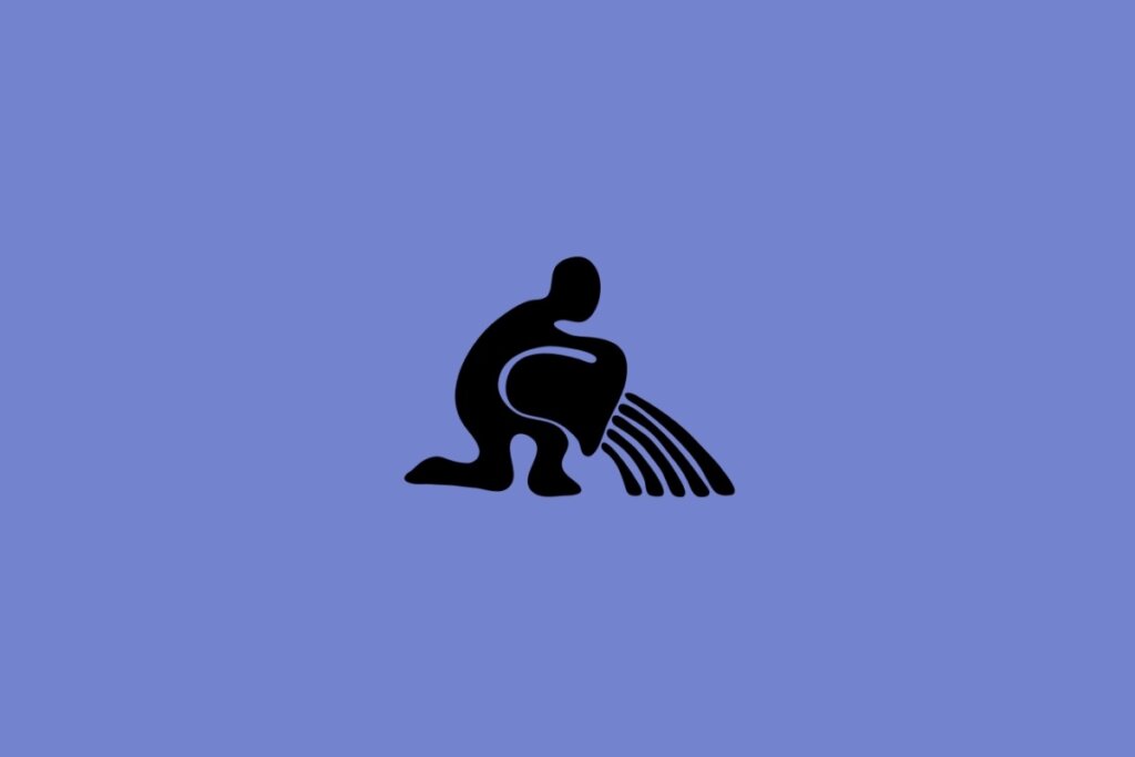 Ilustração do signo de Aquário com um homem ajoelhado despejando água de um jarro em fundo azul