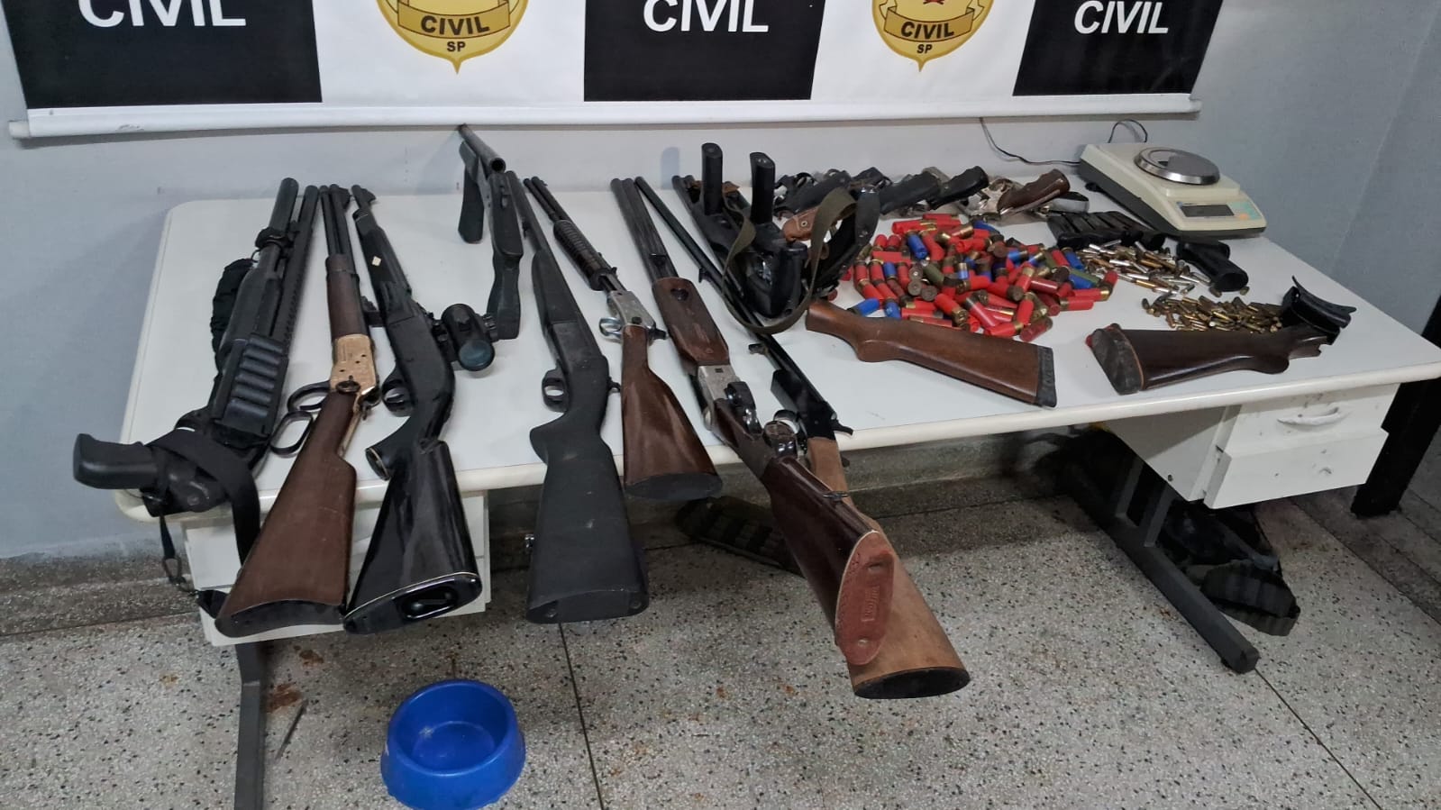 Pai e filho são presos por porte ilegal de arma e violência doméstica contra mãe e irmã, em Suzano