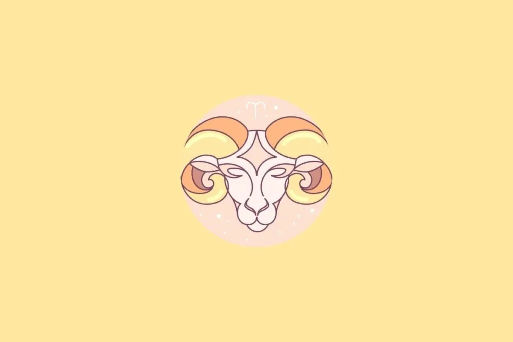 Símbolo do signo de Áries em um fundo laranja