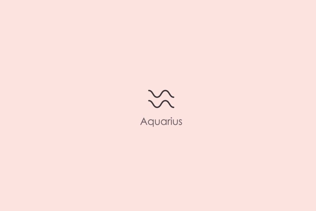 Ilustração do signo de aquário em um fundo rosa