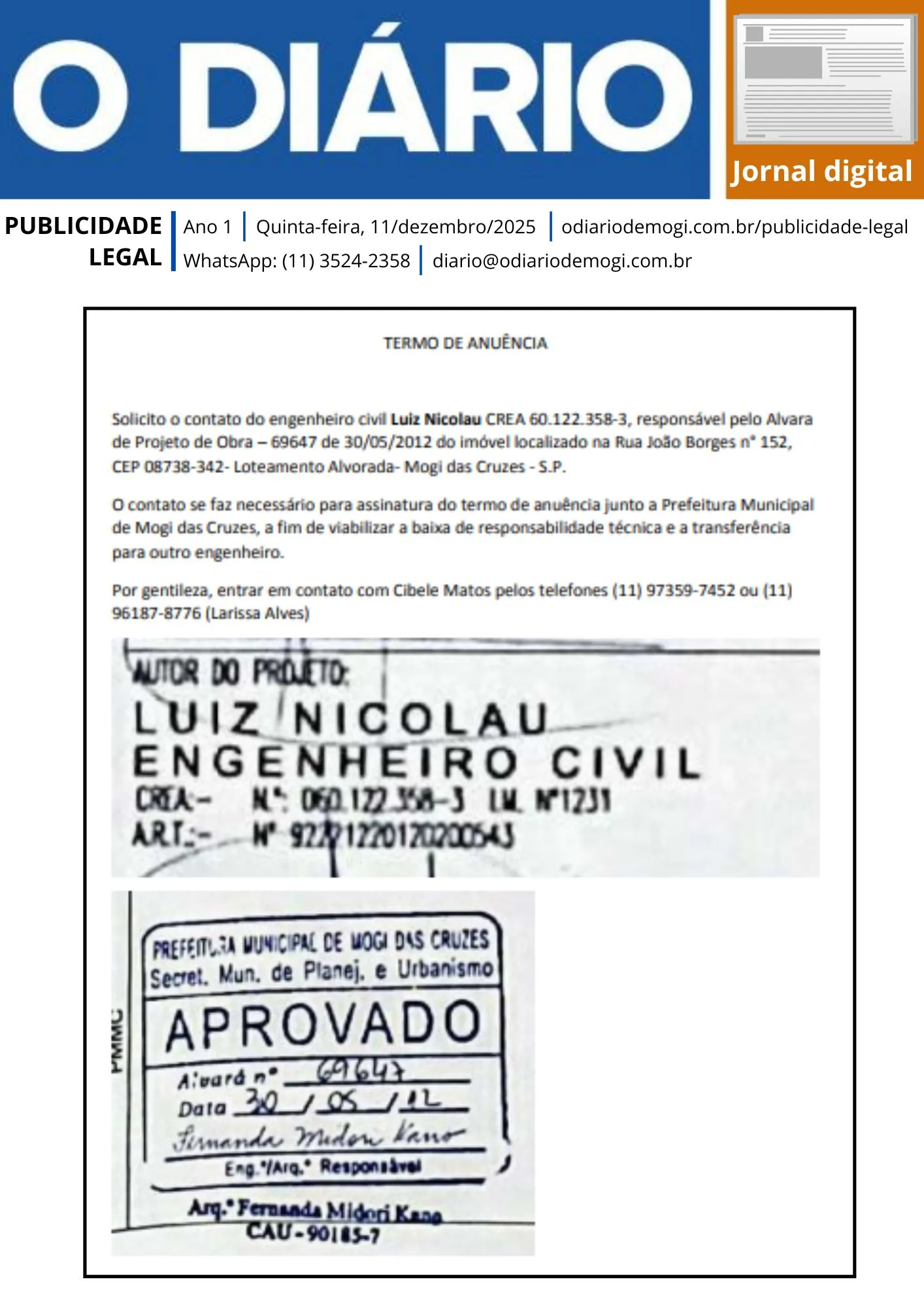 Quinta-feira, 11 de dezembro de 2025