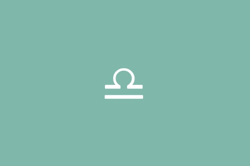 Ilustração do signo de Libra em branco em um fundo verde
