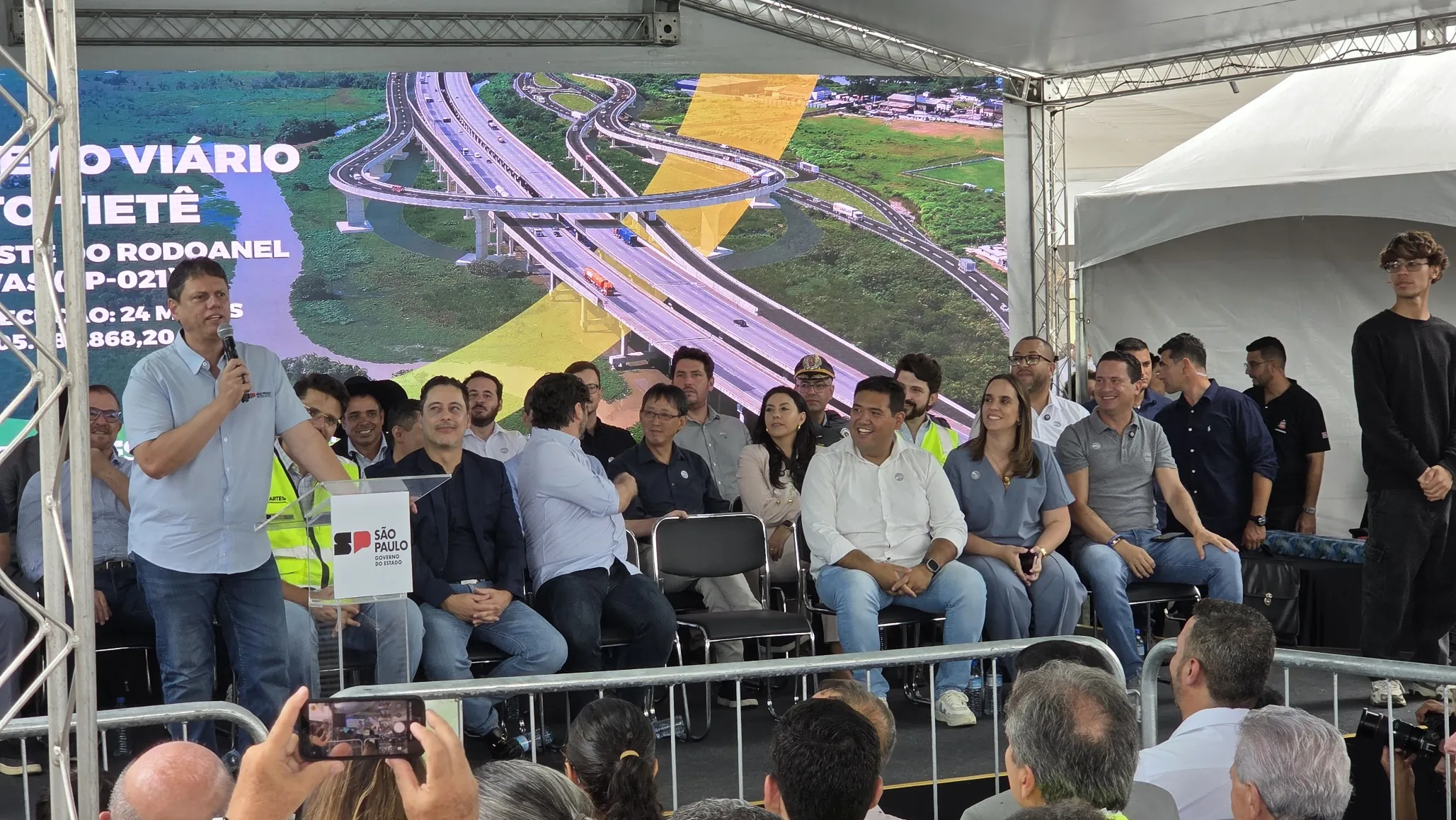 Tarcísio acompanha lançamento das obras das alças de acesso do Rodoanel em Suzano