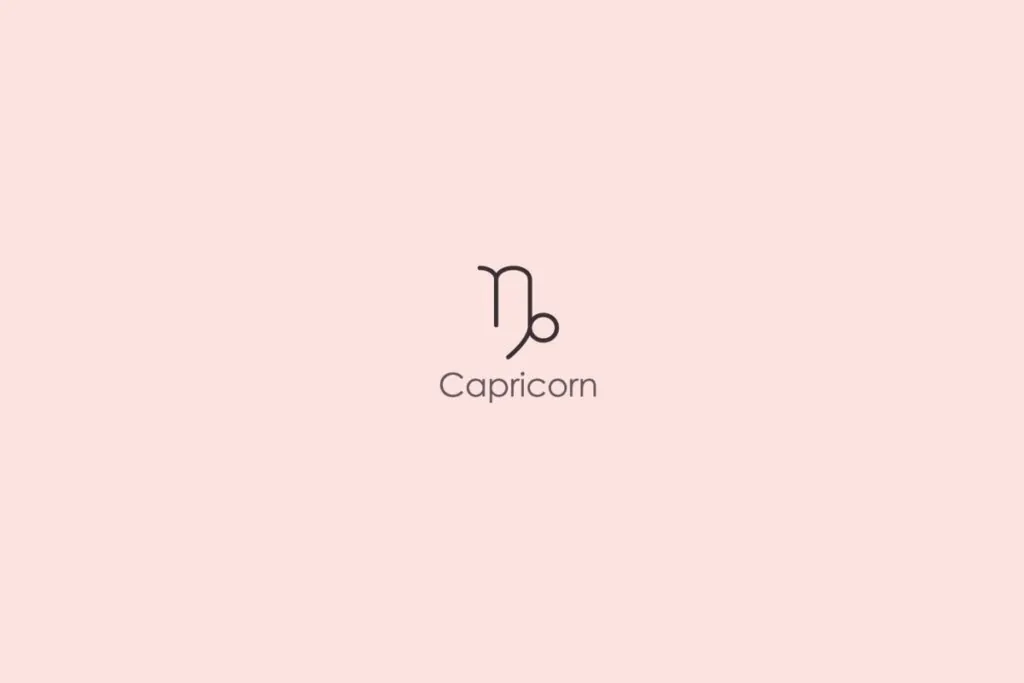 Ilustração do signo de capricórnio em um fundo vermelho-claro