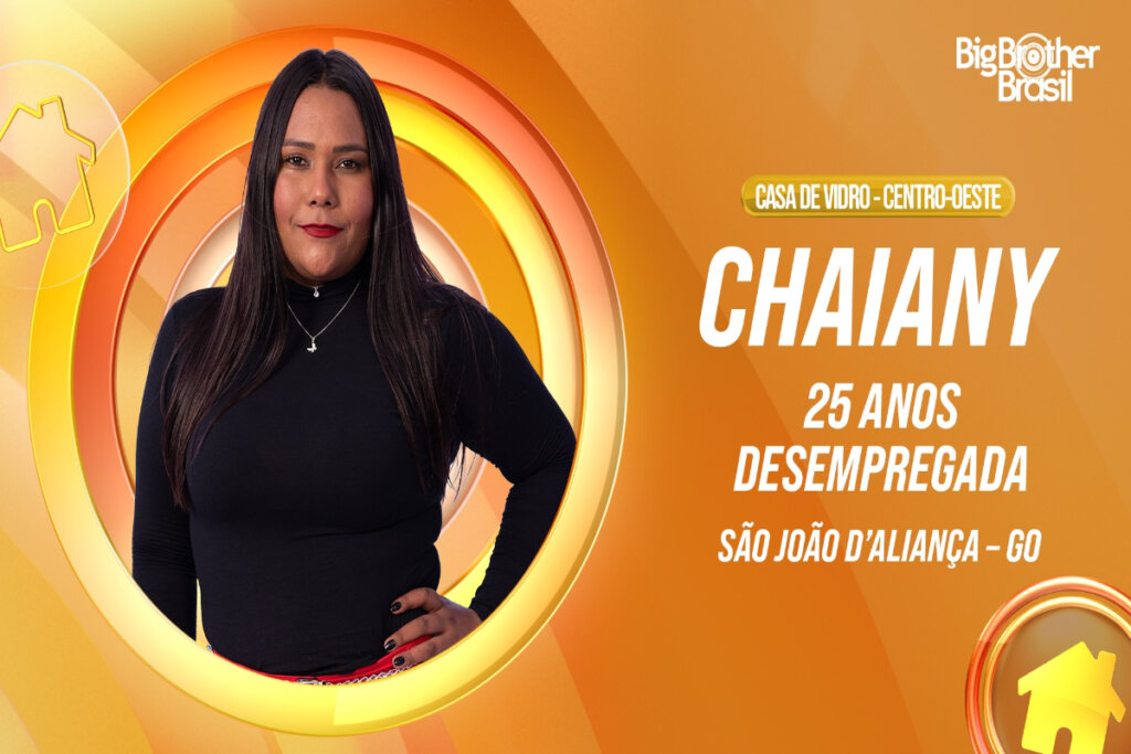 Arte feita com a imagem Chaiany e letreiro com informações pessoais