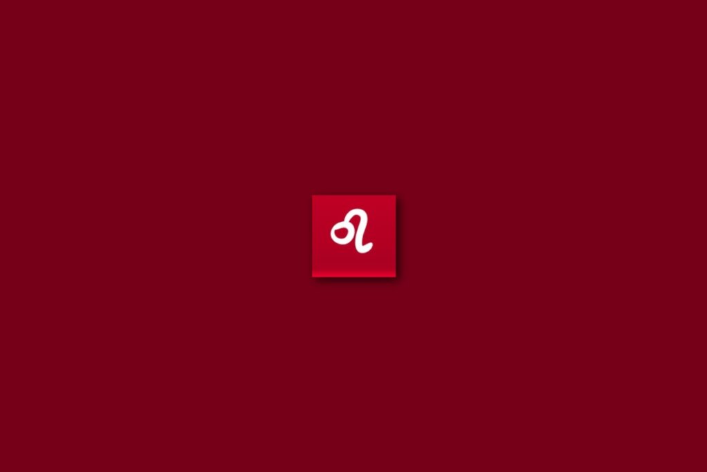 Ilustração branca do signo de leão em um fundo vermelho