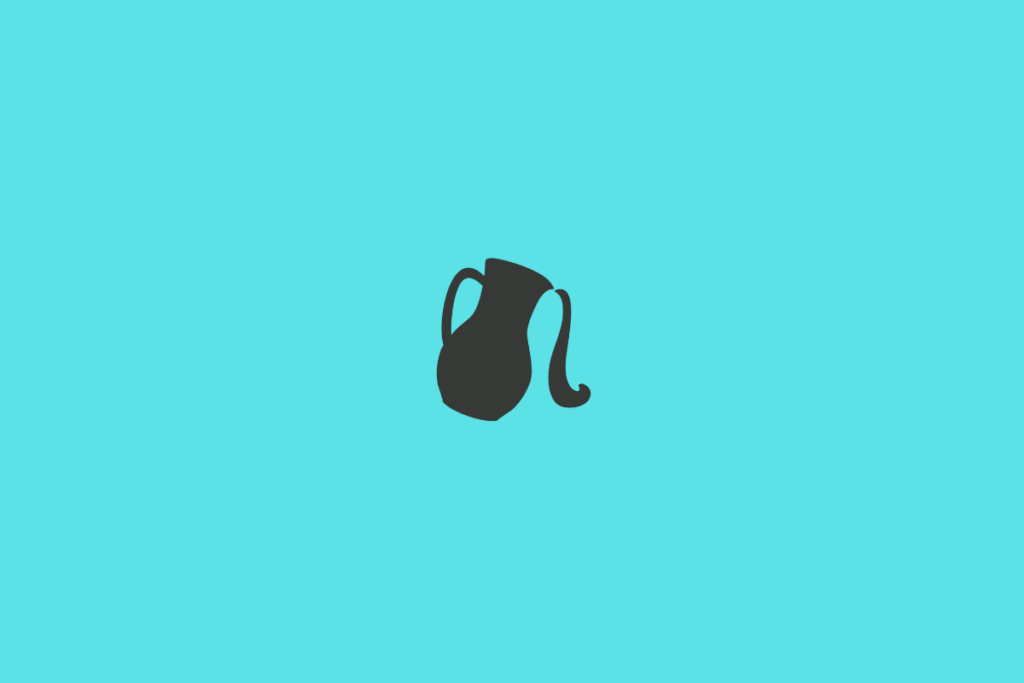 Símbolo do signo de Aquário em preto em fundo azul-turquesa