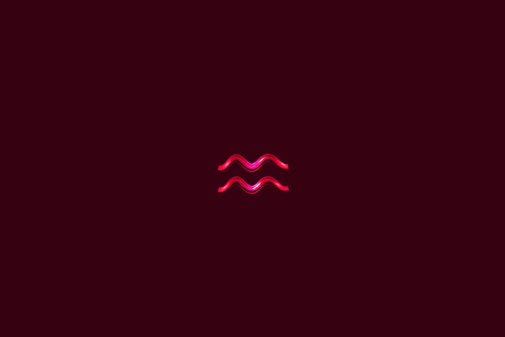 Ilustração do signo de aquário em um fundo vermelho