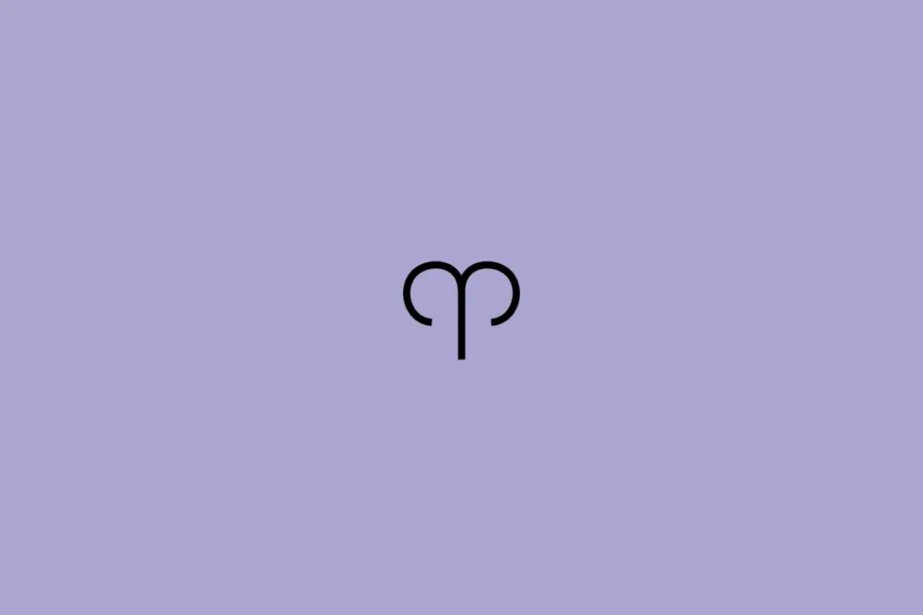 Ilustração do signo de áries em um fundo roxo