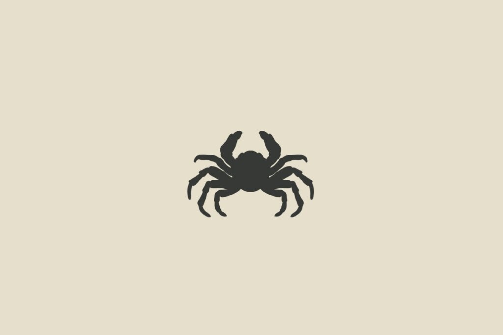 Ilustração do signo de Câncer cinza em um fundo bege