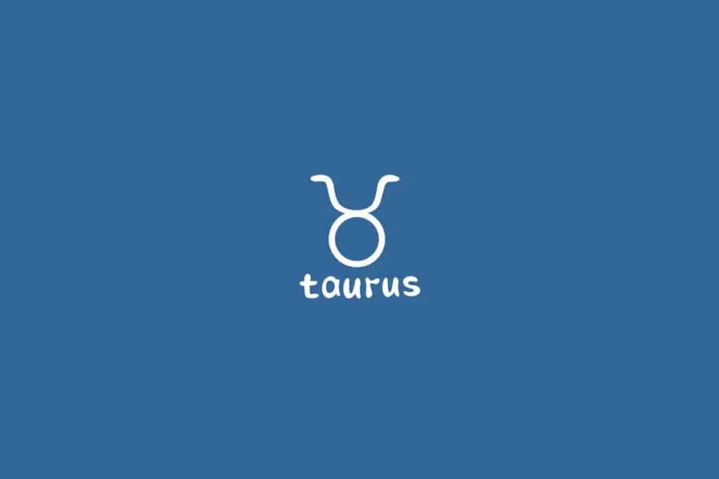 Ilustração do signo de touro centralizado em um fundo azul