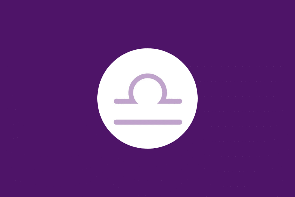 Círculo branco centralizado em fundo roxo e com o símbolo de libra dentro
