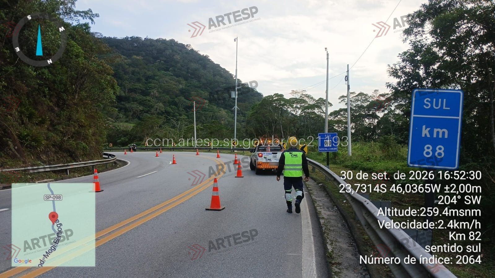 CNL altera trânsito na Mogi-Bertioga para correção de erosão na pista